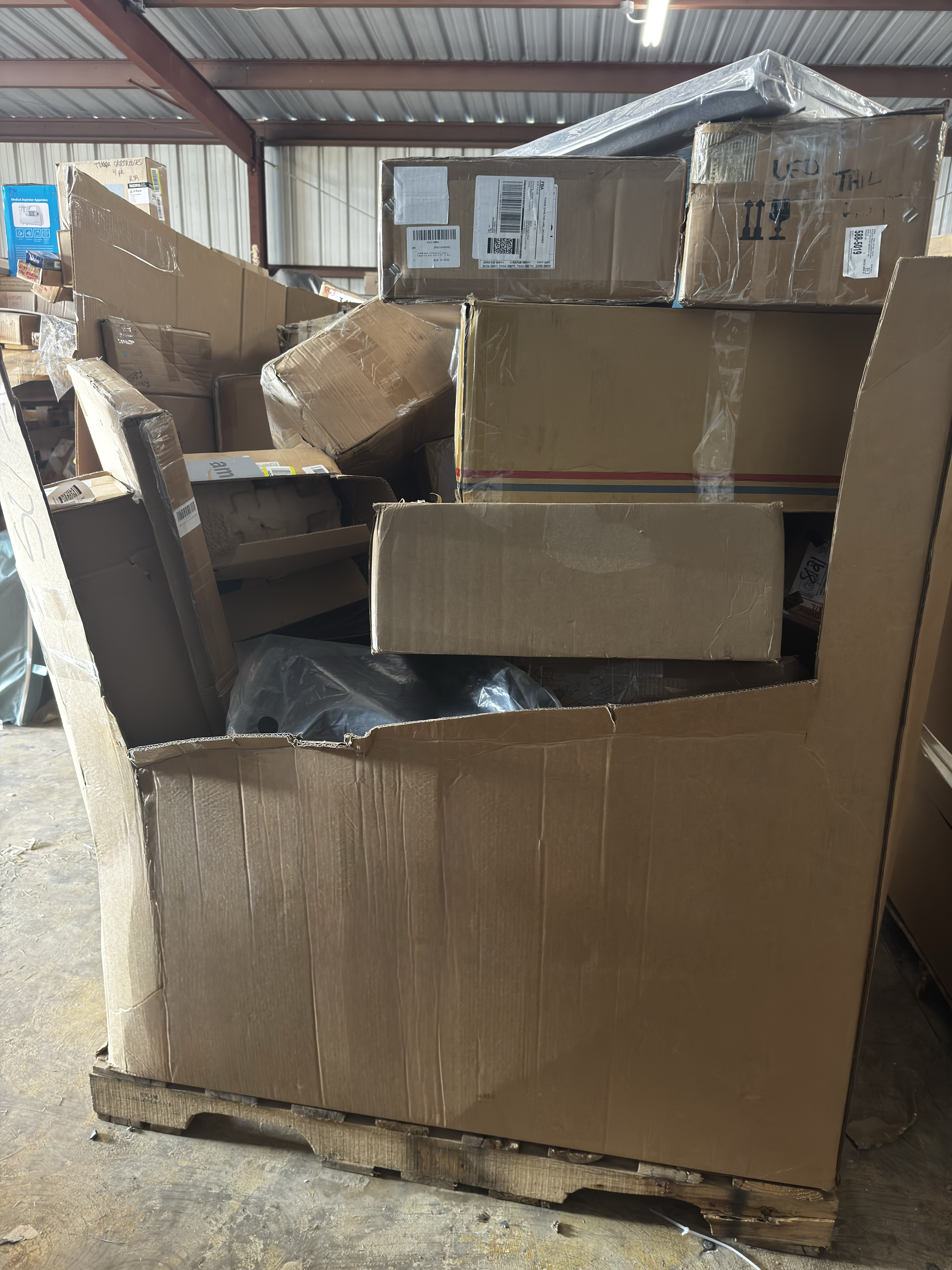 Manifested car parts pallet